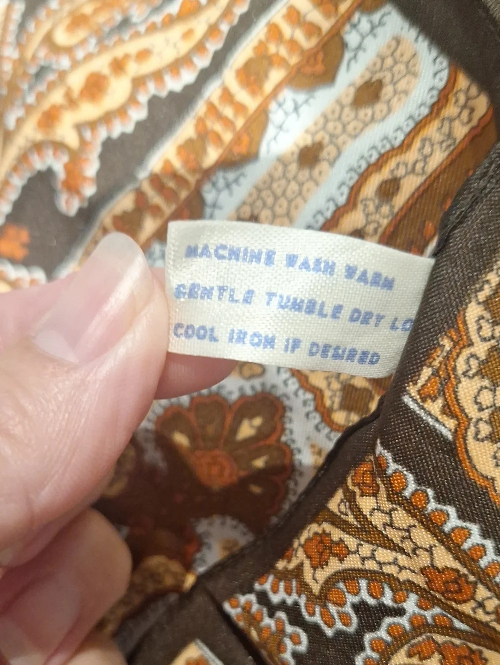 Chocolate Brown & Rust Paisley Scarf